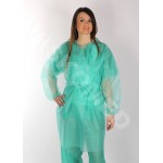 KOMPLET 4-CZĘŚCIOWY (FARTUCH NA TROKI Z GUMKĄ+CZEPEK+OCHRANIACZE+MASKA) PP -10 SZTUK