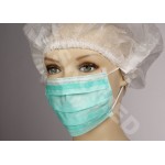 KOMPLET 4-CZĘŚCIOWY (FARTUCH NA TROKI Z GUMKĄ+CZEPEK+OCHRANIACZE+MASKA) PP -10 SZTUK