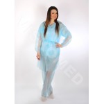 KOMPLET 4-CZĘŚCIOWY (FARTUCH NA TROKI Z GUMKĄ+CZEPEK+OCHRANIACZE+MASKA) PP -10 SZTUK