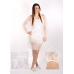 KOMPLET 4-CZĘŚCIOWY (FARTUCH NA TROKI Z GUMKĄ+CZEPEK+OCHRANIACZE+MASKA) PP -10 SZTUK